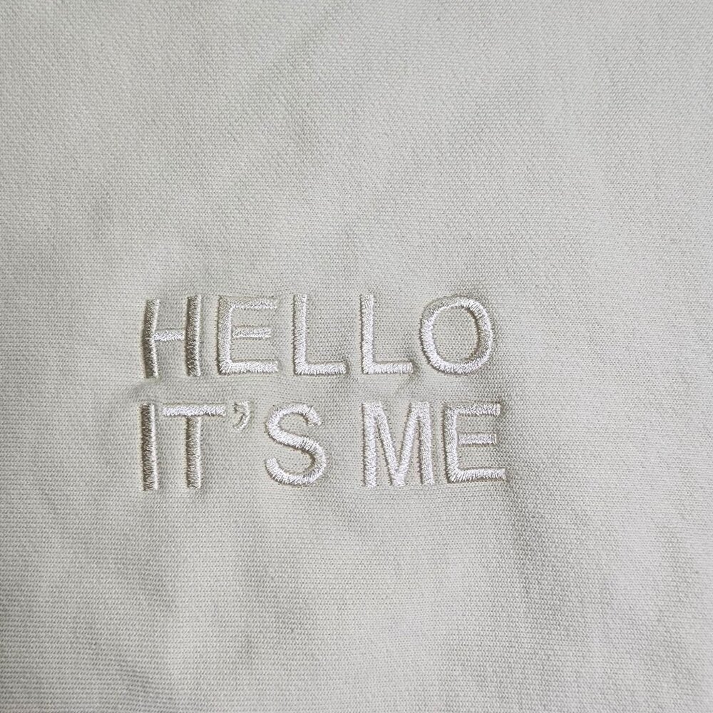 "Hello Its Me" Embroidered Cream Sweatshirt  3XL  Adele Las Vegas Merch